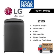 (FOC SHIPPING WITHIN KL) LG TV2517SV3B  17KG TOP LOAD WASHING MACHINE WITH INVERTER DIRECT DRIVE