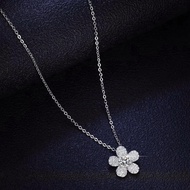 Vvi Moissanite Necklace สร้อยคอเงินแท้ 925  เพชรโมอีส  สำหรับผู้หญิง ของขวัญ vvs/D ใบรับรองGRA 0.5ct
