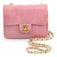 [Pre-owned] Chanel Mini Square Single Chain Single Flap Series 1 Lizard Bag