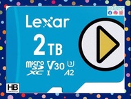 可寄順豐 Lexar 2TB Play Blue Micro SD Card sd咭