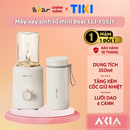 Máy xay sinh tố mini Bear LLJ-E05J1, dung tích 350ml, kèm cốc giữ nhiệt inox, núm vặn điều chỉnh tốc