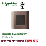 Harga Lelong Awarded Switches Schneider Zenzelo 2 GANG 2 WAY Modern Living Trendy Designer Silver Bronze Switch
