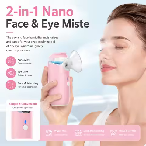 Eye Nebulizer Dry Eye Relieve Eye Fatigue Face Sprayer for Dry Skin Moisturizing Steamer Home 2IN1 E
