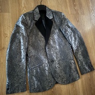 Agnes b 黑色亮面法國製西裝外套