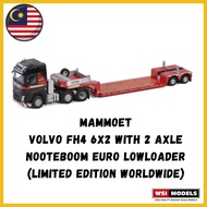 WSI Models Mammoet Volvo Fh4 Globetrotter 6x2 Twinsteer Low Loader Euro 2 Axle Diecast Scale 1/50 Mo