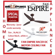 FAN EMPIRE Racer DC Ceiling Fan with 2-Year Onsite Warranty c/w 24W LED Light
