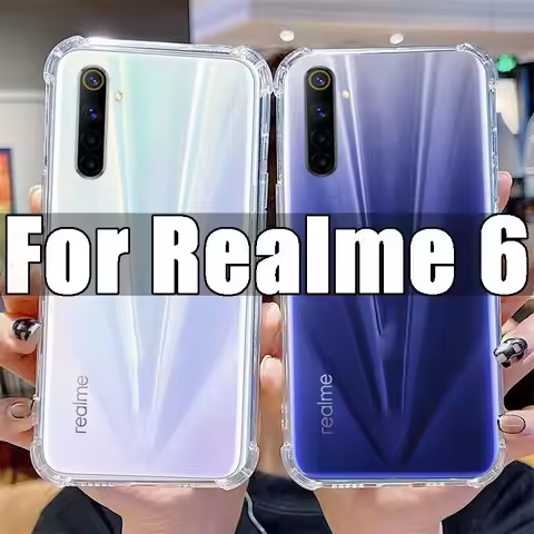 Clear Phone Case for Realme 6 TPU Transparent Case Realme6 6.5" RMX2001 Shockproof Anti-scratch Cove