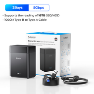 ORICO DS Series 2 Bay 3.5 กล่องใส่ฮาร์ดไดรฟ์ USB3.0แบบแม่เหล็ก USB3.0ไปยัง SATA3.0 HDD Case รองรับ U