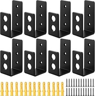 MAQUITA 8 Packs Door Barricade Brackets, Open Bar Holder U Bracket with Screws and Anchors, Heavy Du