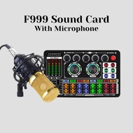 F999 Sound Card Audio Mixer Live Sound Card Voice Changer Mixing Console Amplifier Sound Card Phone 