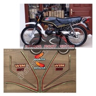Honda Win 100 WIN 83 1983 black gold body striping sticker, standard quality sticker