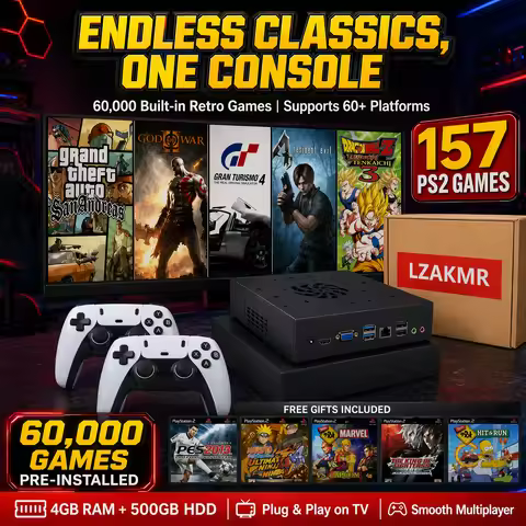 157 PS2 Games!Plug&Play on TV Gaming Device 70000+ Games for Wii PS2 DC PSP NGC N64 500G Loaded X88 