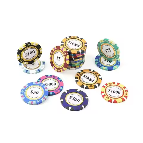 Monte Dollar Carlo Coins 10pcs 14gram Clay Coin Poker Chips Entertainment Golden Clay Poker Chips Ca