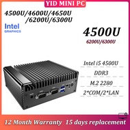 MINI PC Intel i5 4500U/4600U/4650U 6200U/6300U DDR3 COM2 Dual LAN HDMI DP