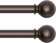 2 Pack Bronze Curtain Rods 48 to 84 Inches(4-7 Feet),5/8 inch Splicing Drapery Rods,Small Curtain Ro