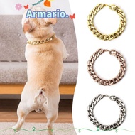 ARMARIO Chain Dog Collar, Adjustable Cat Dog Gold Necklace Pet Necklace, Portable Chain Collar Gold 