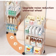 Acrylic Kitchen Trolley Rack With Wheel Multipurpose Storage Shelf Kitchen Organizer Utility Cart