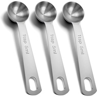 1 Teaspoon Measuring Spoons, 3Pcs Stainless Steel Kitchen Tools for Precise Cooking, Baking and Spic