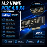 M.2 NVMe to PCIe 4.0 x4 Expansion Card 64Gbps SSD 2230 2242 2260 2280 M Key Gold Plated Desktop Moun