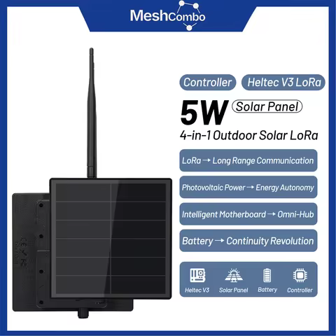 Heltec V3/V4 D5L Solar Node Kit Meshtasic ESP32 WiFi Bluetooth Low Power Solar Mesh Network Waterpro