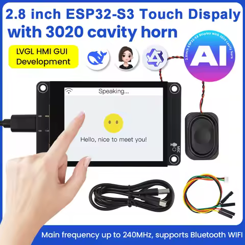 2.8 inch ESP32-S3 Touch Display with 3020 Cavity Horn Support Xiaozhi Al Voice Chat With Acrylic Cas
