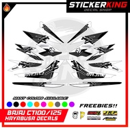 BAJAJ CT 100 CT 125 HAYABUSA DECALS WITH FREEBIES