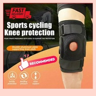 Adjustable Hinged Metal Knee Support Brace Plate Shock Absorption Strap Guard Lutut Protection Knee Pad