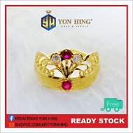 Cincin Crown Design India Emas 916 Saiz  18 Yon Hing
