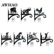 [AWHAO] Wall Mount Plant Hanger Decorative Hanging Plant Basket for Deck Fence