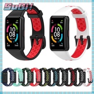 SUQI Strap Buckle Two-Color Watchband Replacement for Huawei Band 6 Honor Band 6