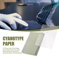 73 Pieces Sun Print Paper Cyanotype Paper Kit, Solar Drawing Paper Sensitivity  Nature Printing Pape