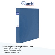 Bambi Ring Binder D-Type 3 Ring A4 30mm - 2132