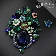 AROSA JEWELS Artistic Series 2-in-1 set brooch pin kerongsang C9-03 (7.8cm x 5.7cm)