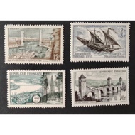 France, 1957 Landscapes - New Values, MINT, LOOSE STAMP, 4 STAMP ONLY  FOXING & HINGED