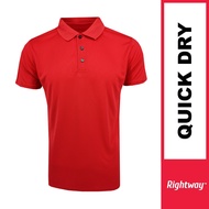 【PREMIUM】 RIGHTWAY Baju Berkolar Lelaki Jersi Baju Polo Tshirt Jersey Microfiber QDP53 RED