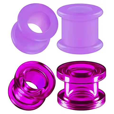 Silicone Double Flared Saddle Piercing Jewelry Stretched Ear Plugs Earring Lobe Acrylic External Fle