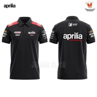 Baju Men Polo shirt Tshirt Kaos Kerah Aprilia Racing Ixon Team Balap MotoGP Print Cotton Unisex Shor