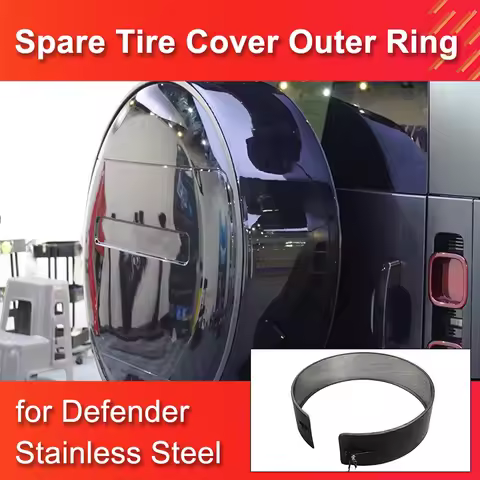 Spare Tire Cover Stainless Steel Outer Ring for Land Rover Defender 90 110 2020-2024 Exterior Decora
