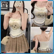 Lucky-SuQi Lace Crop Tank Tops - Casual Y2K Style Sleeveless Tops for Women