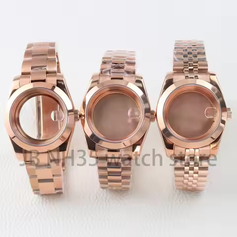 Rose Gold 36/39mm NH35 Watch Case for Seiko NH35 NH36 Movement DATEJUST Sapphire Glass Jubilee/Presi
