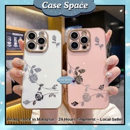 Samsung A32 A33 A34 5G A35 A53 A54 5G A55 A71 bling rose flower electroplated soft case casing cover