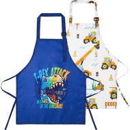 Lictin 2 Pack Kids Apron for Boys Girls for Cooking, Waterproof Art Apron with Pockets for Kids Pain