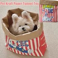 Cat Dog Kraft Paper Tunnel Toy Popcorn Paper Bag Puzzle Decompression Sound Chew Dog Toy
