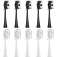 Kepala Berus Gantian 10 Pek Serasi dengan Berus Elektrik Gleem, 5 Hitam + 5 Putih