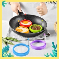 YOHII Egg Pancake Ring, Kitchen Gadget Food Grade Omelette Fried Egg Molds, Round Shaper Silicone Br