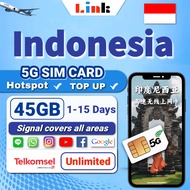 Indonesia sim card Unlimited 4G/5G Data 1-15 days Daily 500MB/1GB/2GB/3GB High speed Indonesia SIM C