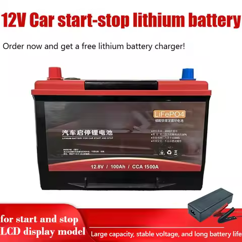 12V 70Ah 100Ah LiFePO4 Car Battery with Voltage Display Rechargeable Lithium Iron Phosphate Battery 