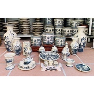 Ancestor altar set 19 and 23 Antique cracked enamelPiece for 1m27 altar, hand-painted Dragon-Lotus m