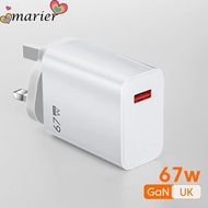 MARIER USB Fast Charger, 67W Portable Quick Charge, GaN Adapter Mobile Phone Charger
