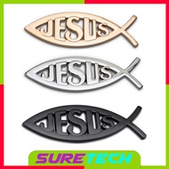 3D Fish JESUS Word Letter Sticker Car Styling Emblem Decal Decoration Accessories